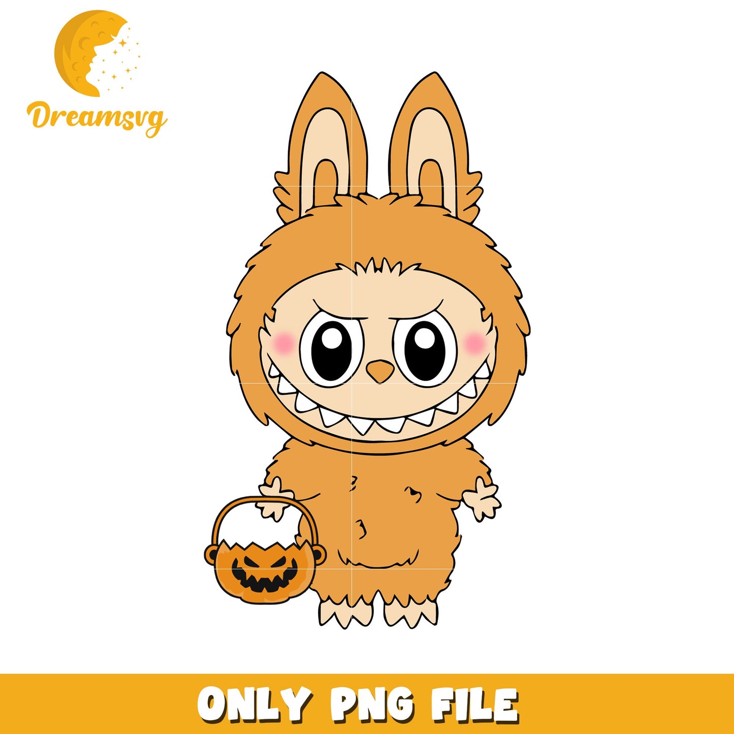 Labubu design png, trick or treat png, halloween pumpkin png