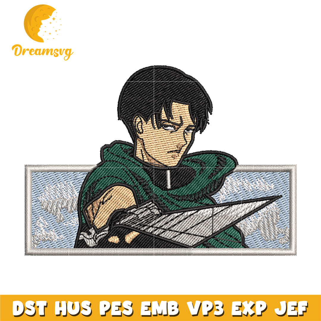 Levi swords embroidery design, Attack on Titan embroidery