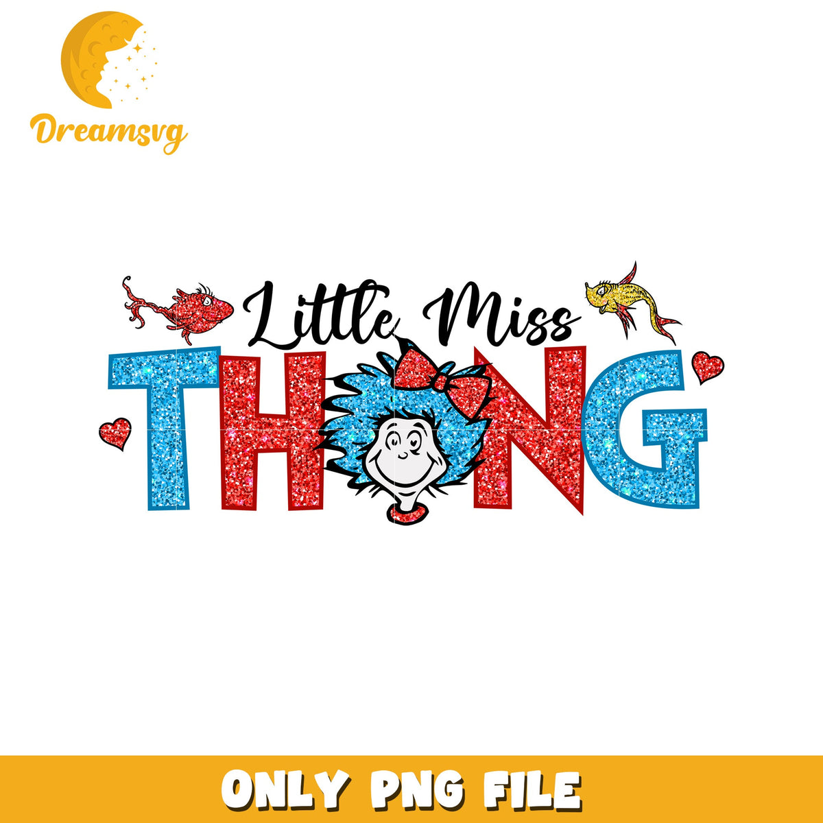 Little Miss Thing PNG Glitter Design