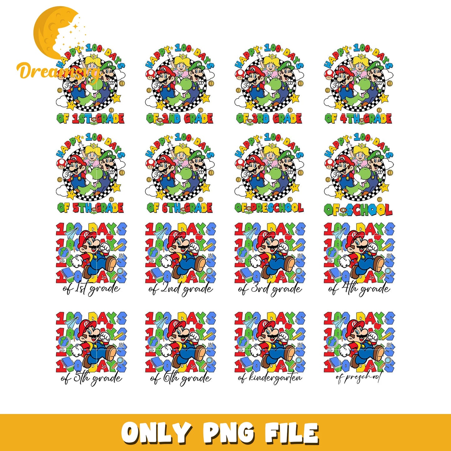 Super Mario SVG Bundle, Mario Birthday SVG, Super Mario Alphabet SVG, Mario Bros Clipart PNG Vector Files