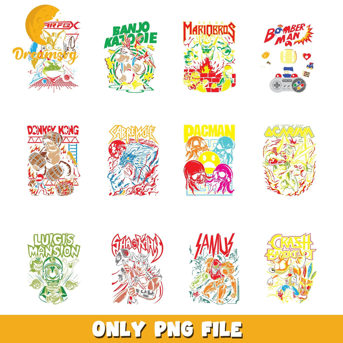 Cast of Super Mario bros bundle png, super mario characters png