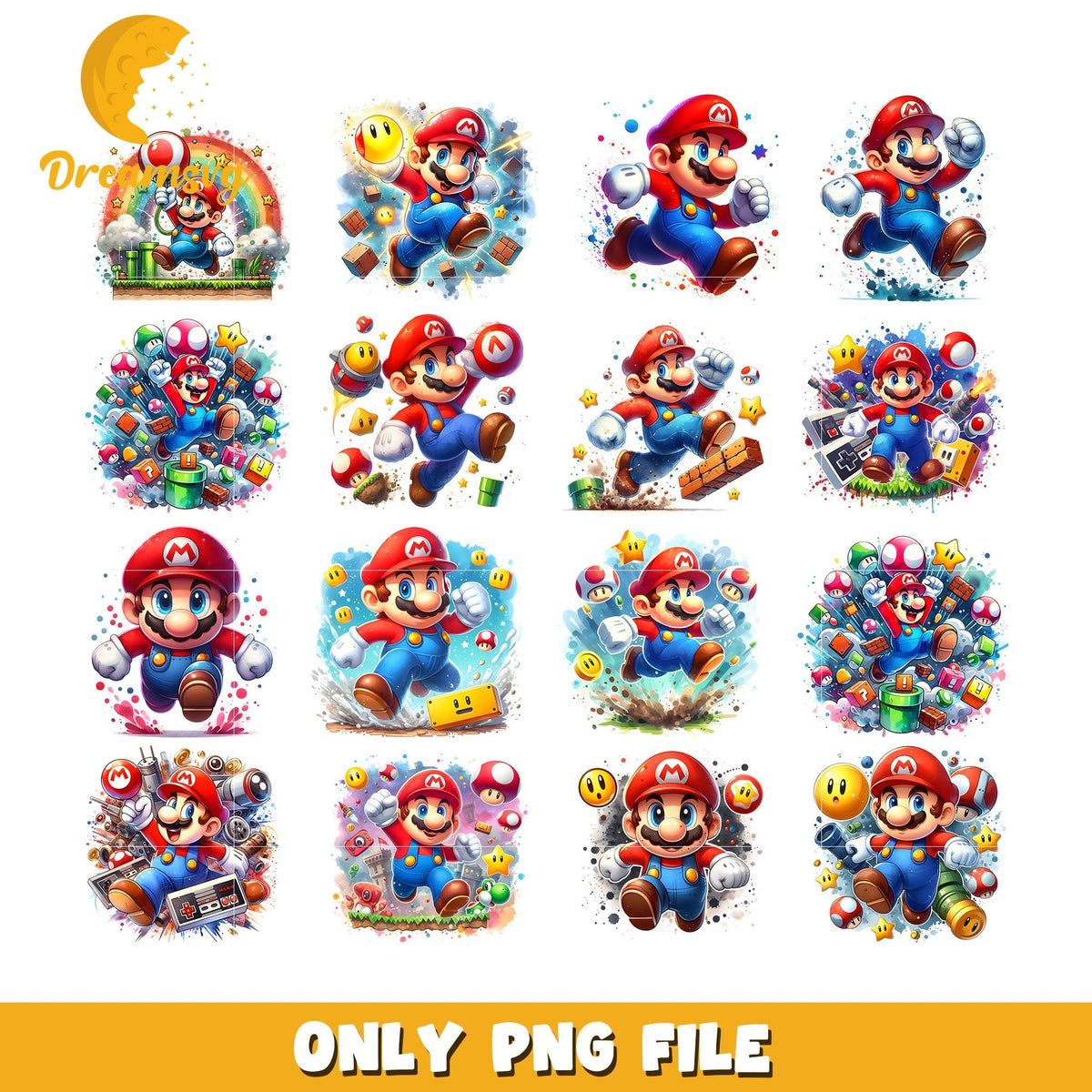 Super Mario bros bundle png, cast of the Super Mario bros movie png