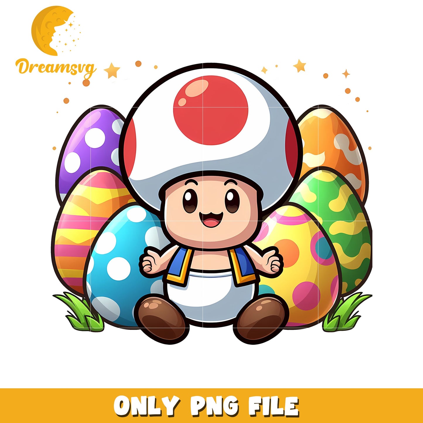 Mario toad character on easter day png, super mario character png