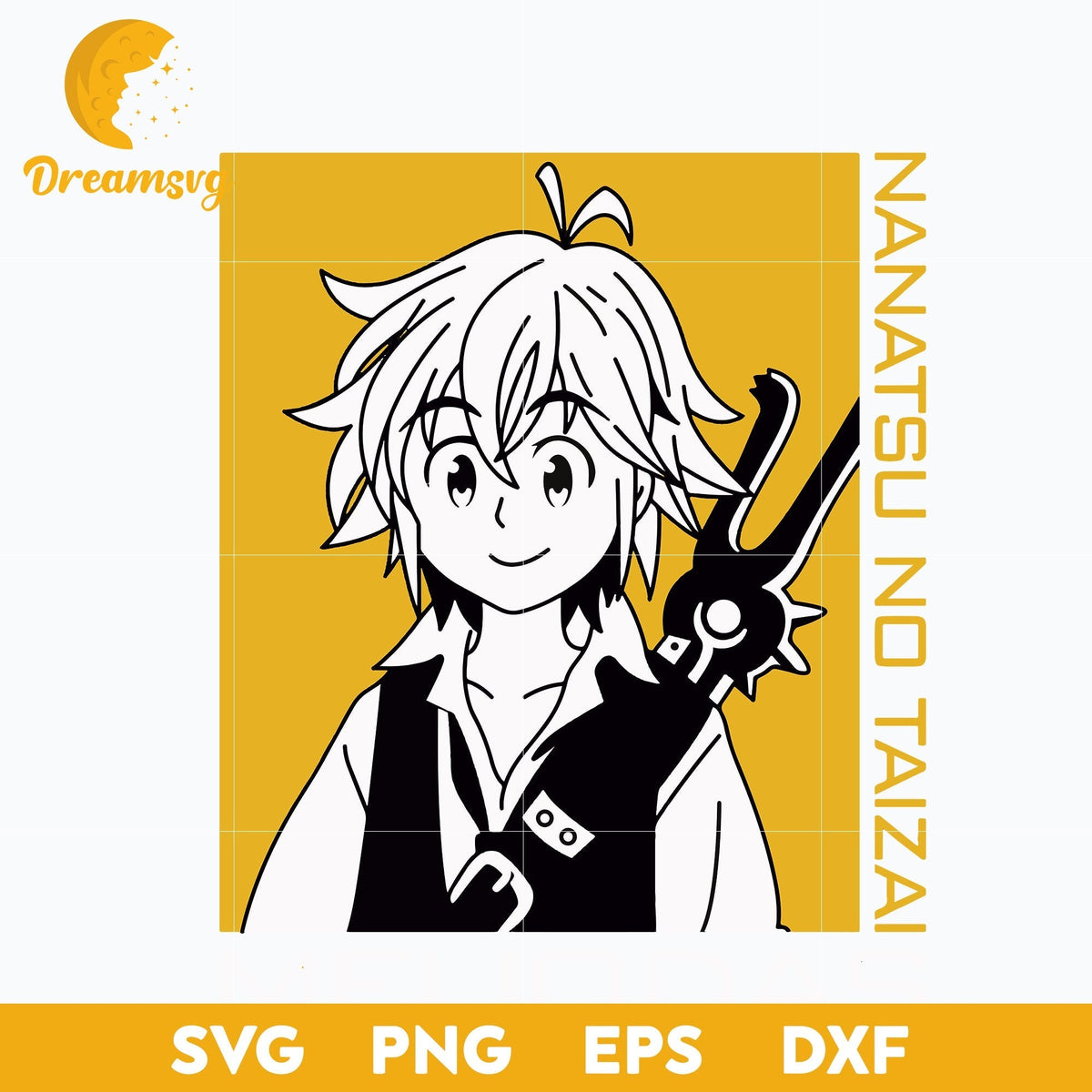 Meliodas Svg, Nanatsu No Taizai Svg, Seven Sins Deadly Svg, Manga Svg, Japanese Svg, Anime Svg, png, eps, dxf digital download.