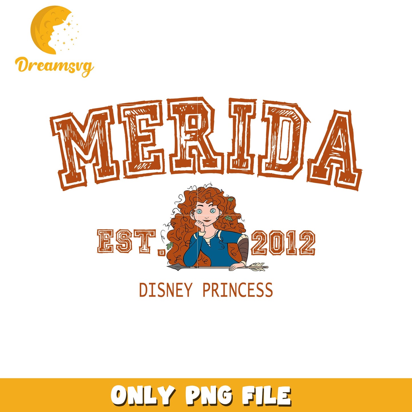 Merida Disney Princess PNG Design for Creative Projects