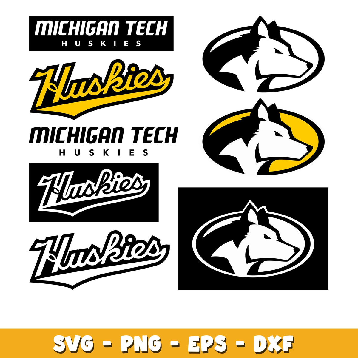 Michigan Tech Huskies Bundle svg, Michigan Tech Huskies logo svg, ncaa svg
