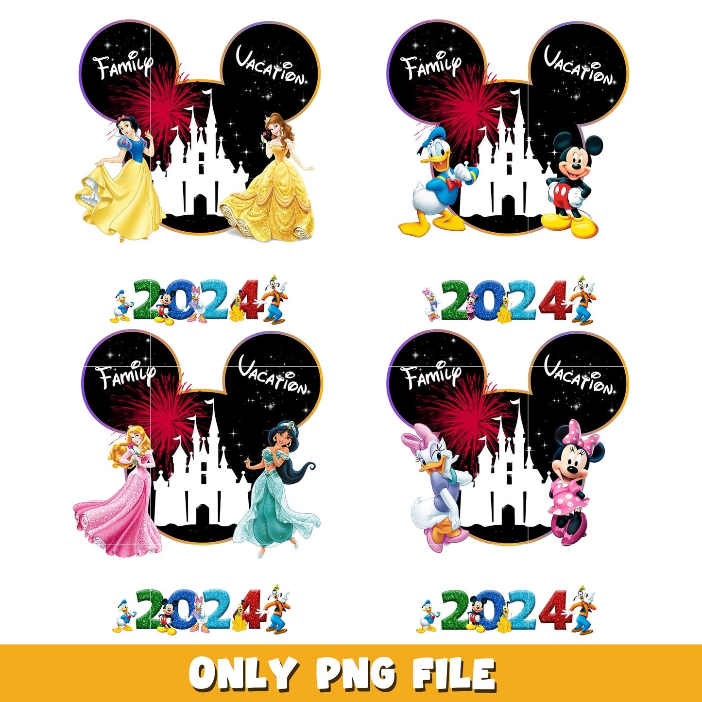 Mickey disney family vacation 2024 bundle png, Disney cartoon png, Digital download