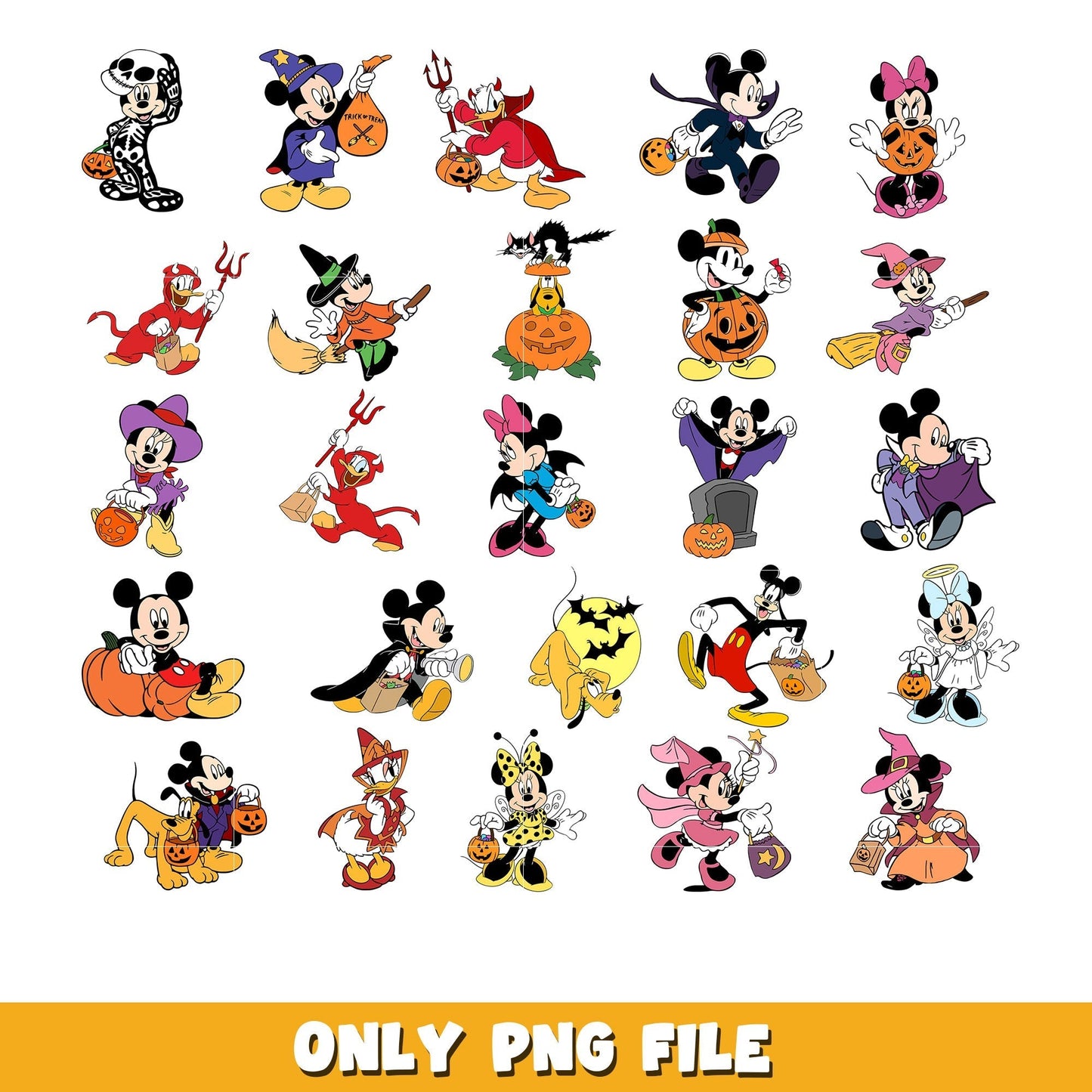 Mickey Friends Halloween bundle png, Disney cartoon png, Digital download