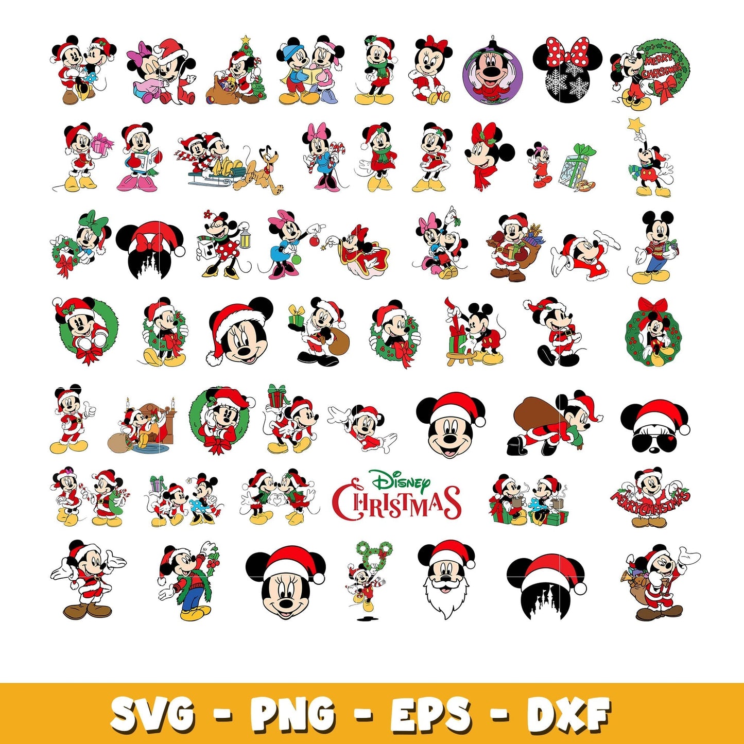 Mickey And Minnie Mouse Christmas bundle svg, Disney cartoon svg, Digital download