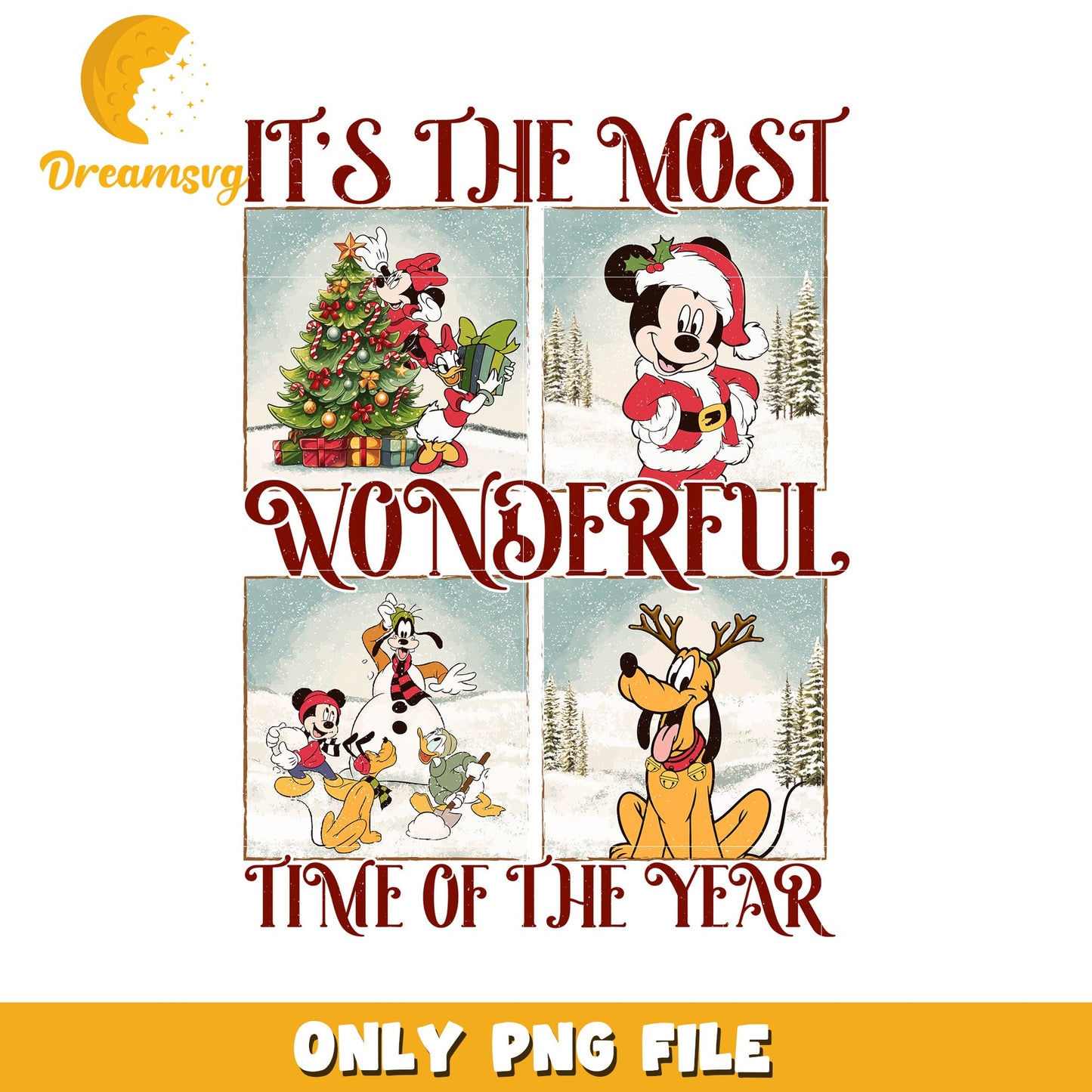 Mickey Mouse Christmas Time PNG Holiday Design File