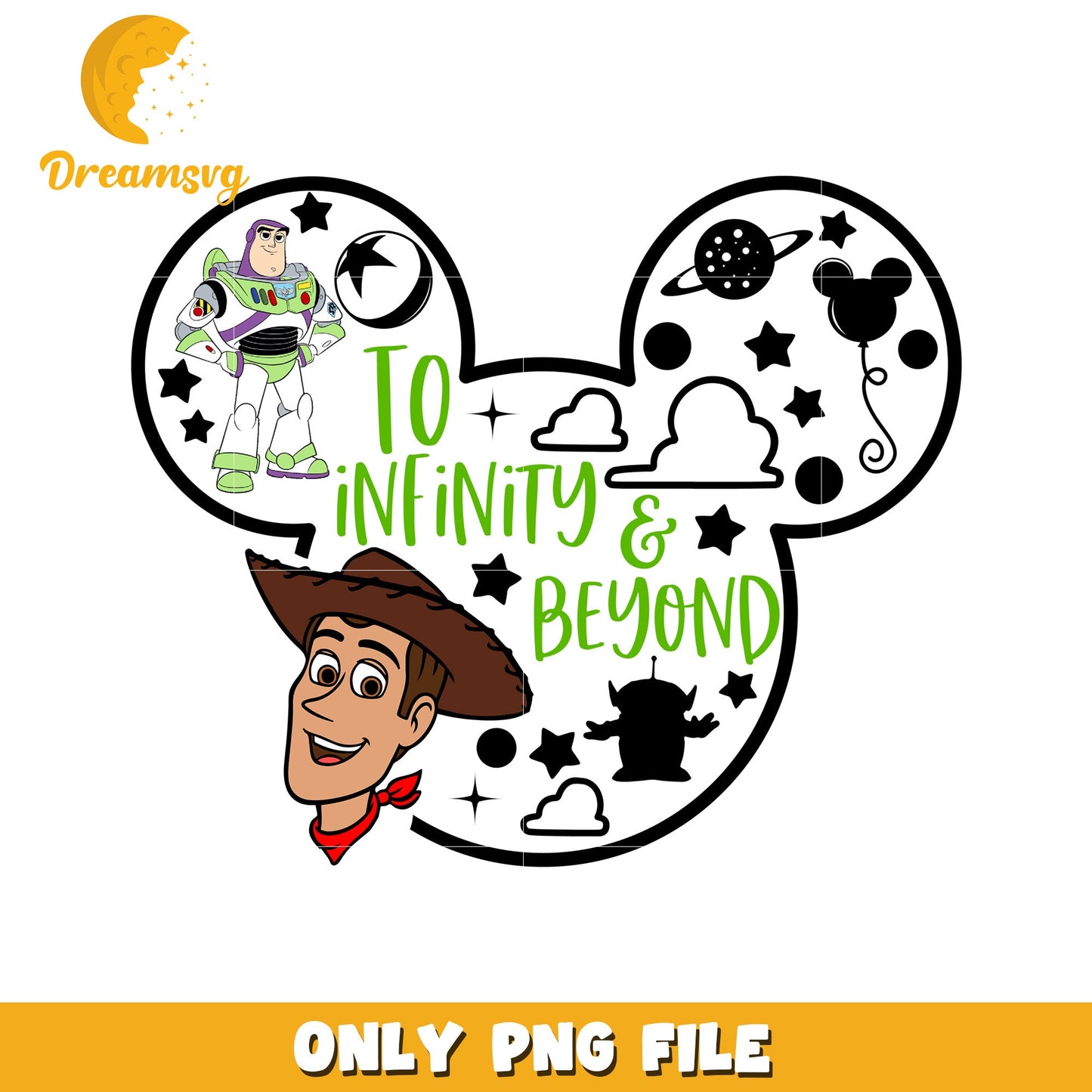 Mickey Mouse Infinity and Beyond PNG Graphic Design