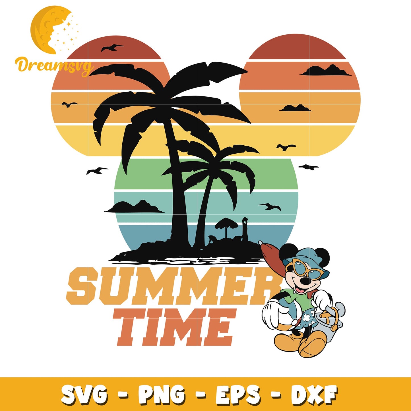 Mickey Mouse Summer SVG PNG EPS DXF