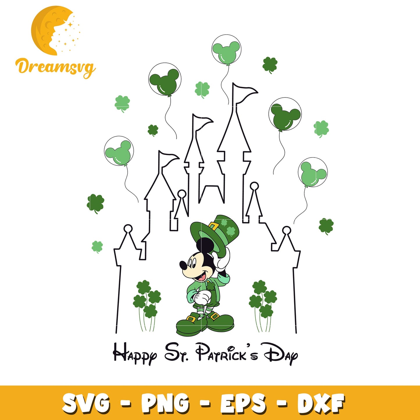 Mickey St Patricks Day SVG Cut File