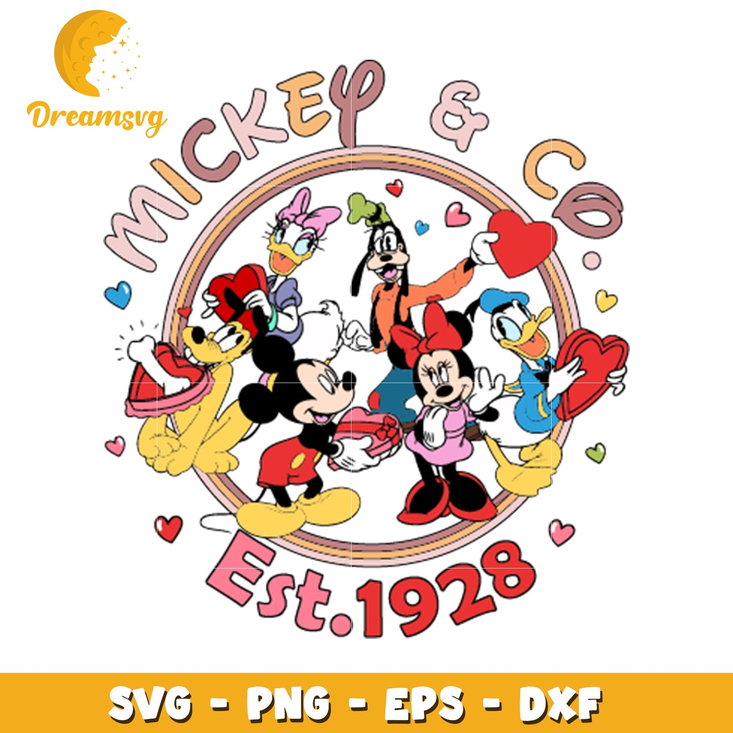 Mickey and Friends SVG File for Retro Disney Lovers and Crafters