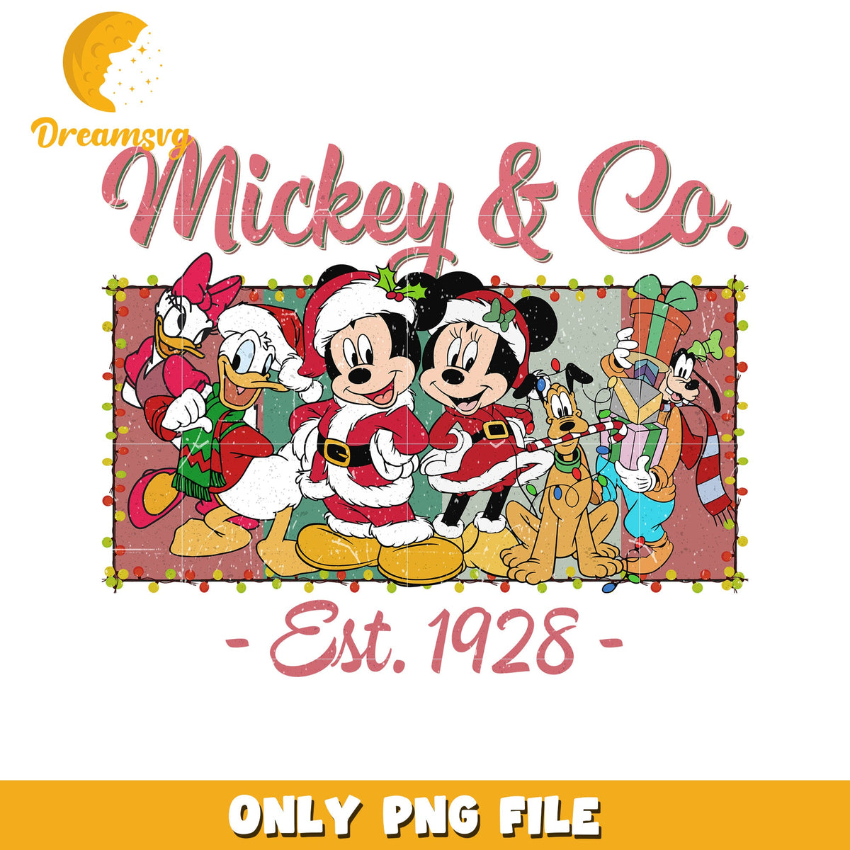 Mickey and co design png, disney spirit png, cozy disney png