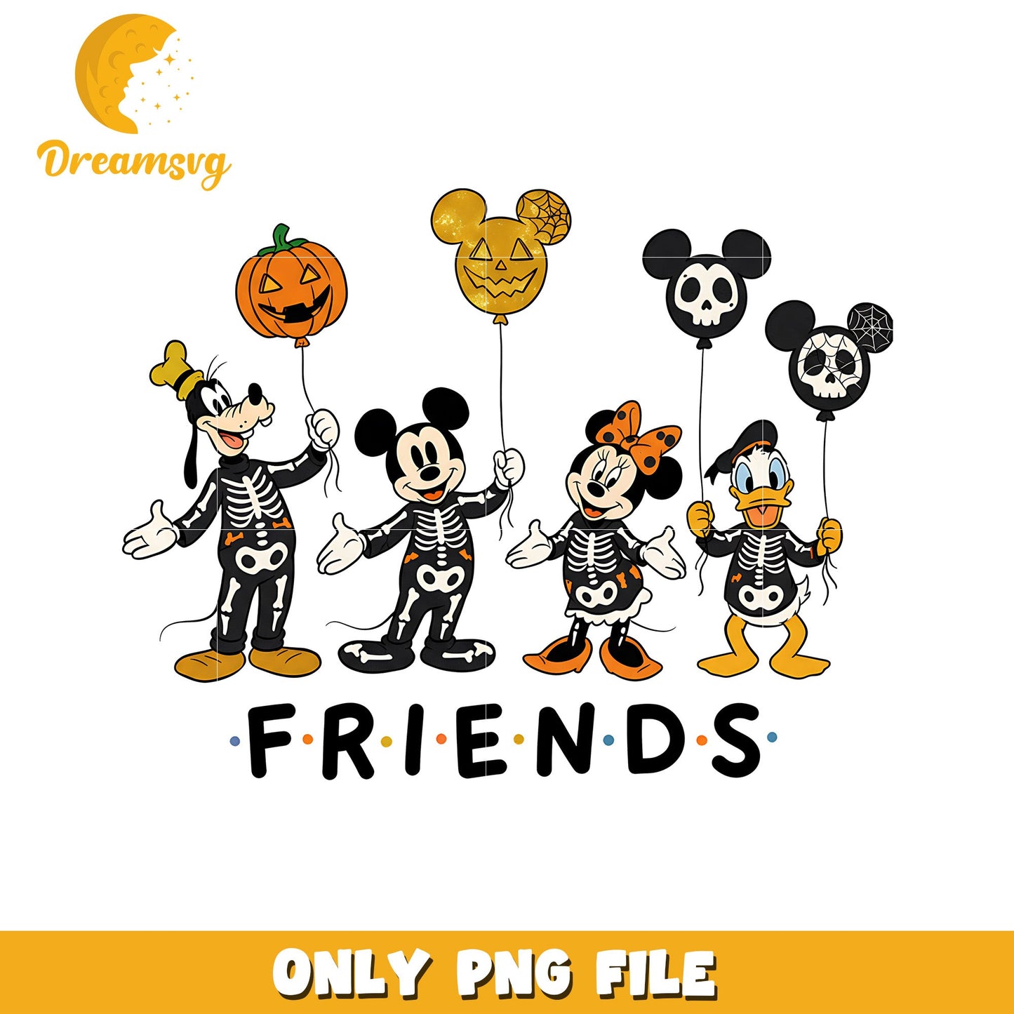 Mickey and friends halloween design png, halloween png, halloween season png