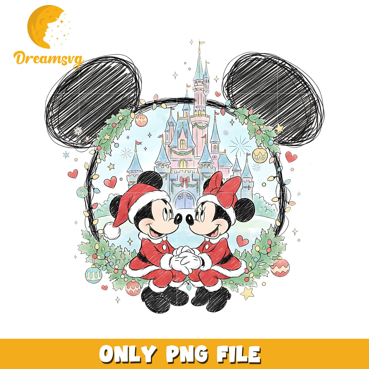 Mickey and minnie png, christmas season png, disney png