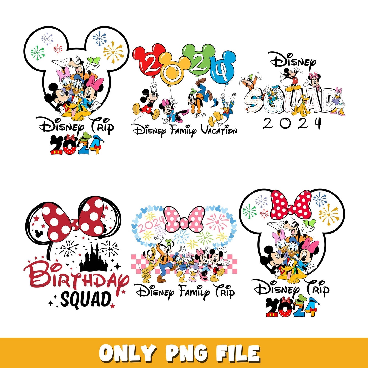 Disney Family Trip bundle png, Disney cartoon png, Digital download
