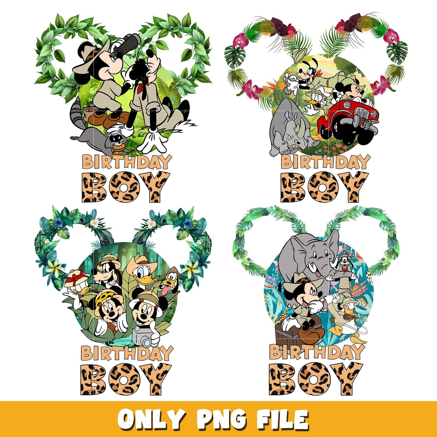 Mickey mouse friends birthday boy bundle png, Disney cartoon png, Digital download