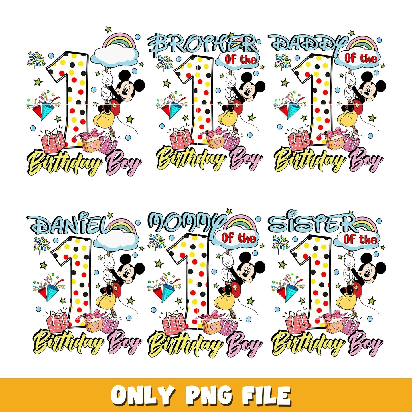 Mickey it's birthday boy bundle png, Disney cartoon png, Digital download