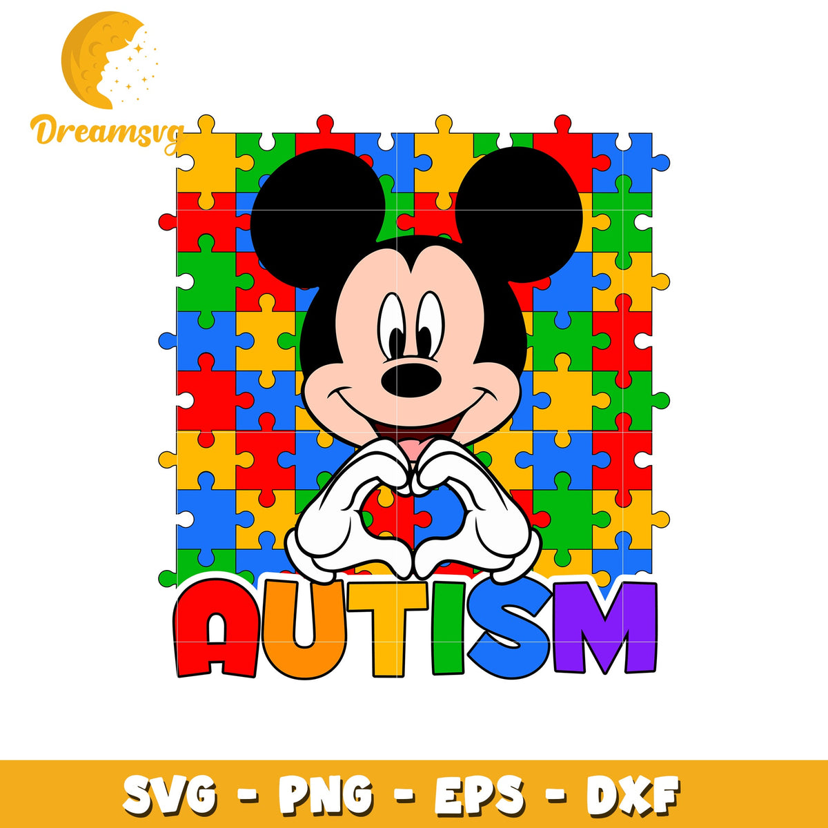 Mickey mouse heart hand svg, autism awareness svg, mickey svg