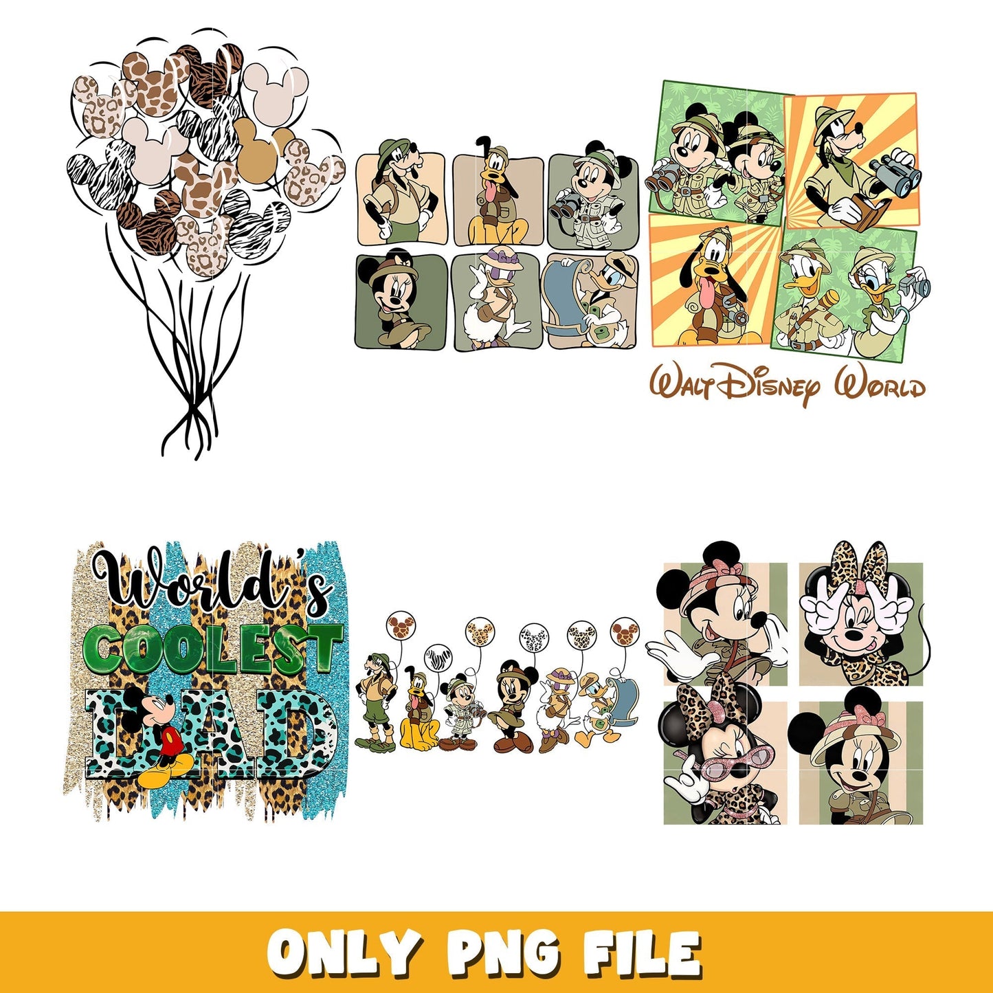 Walt Disney World bundle png, Disney cartoon png, Digital download