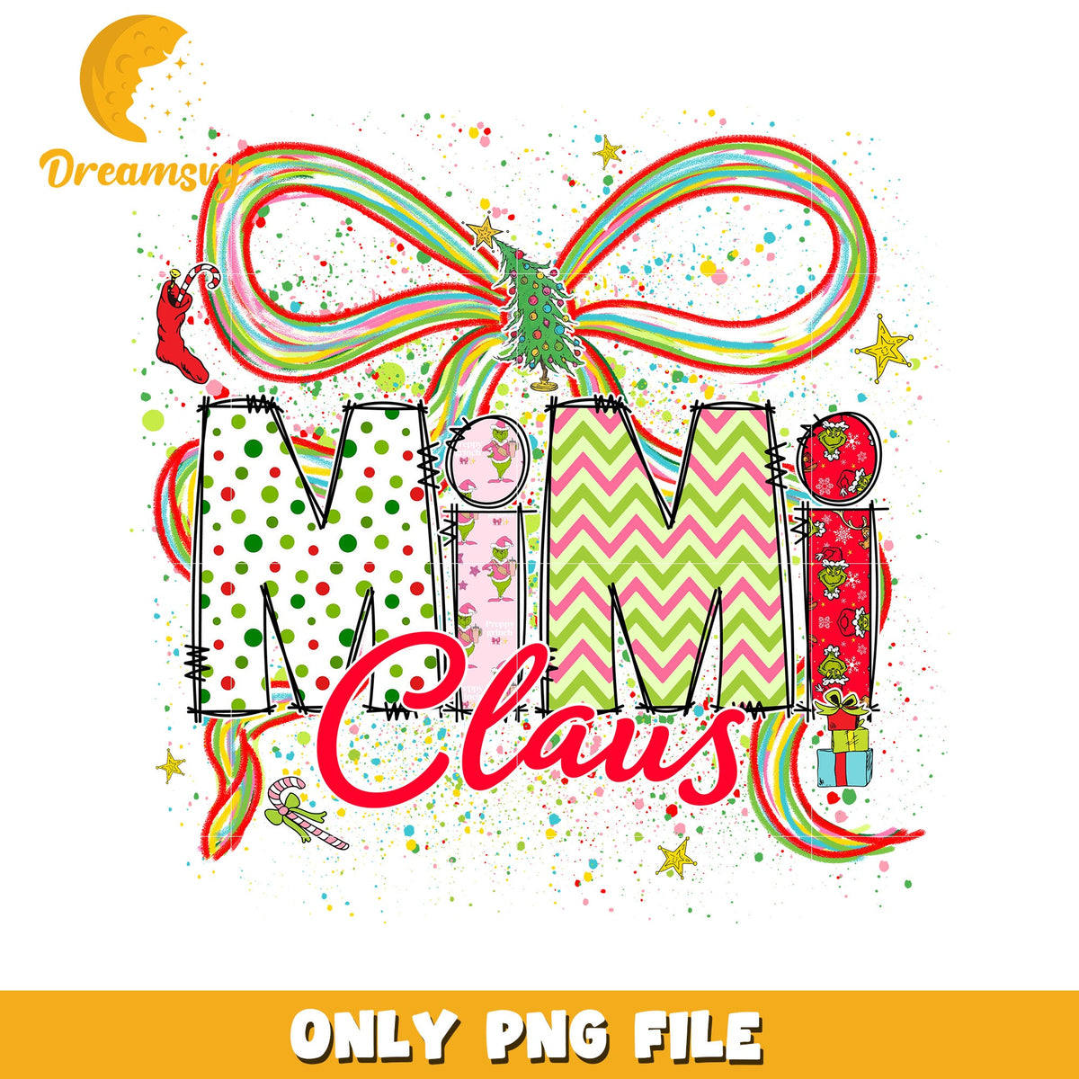 Mimi bowtie png, christmas lights png, christmas music png