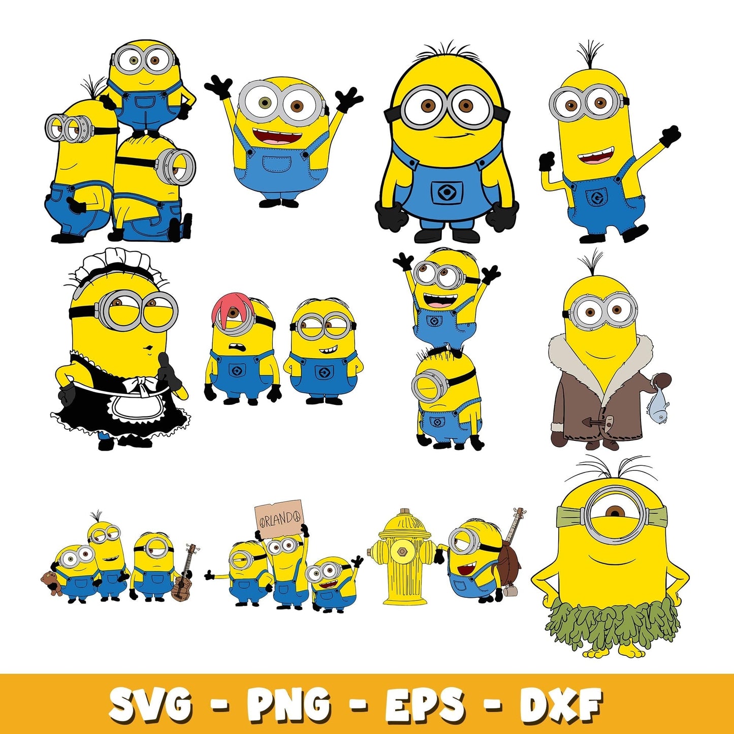 Minions Cartoon Characters svg, Minions bundle svg, cartoon svg