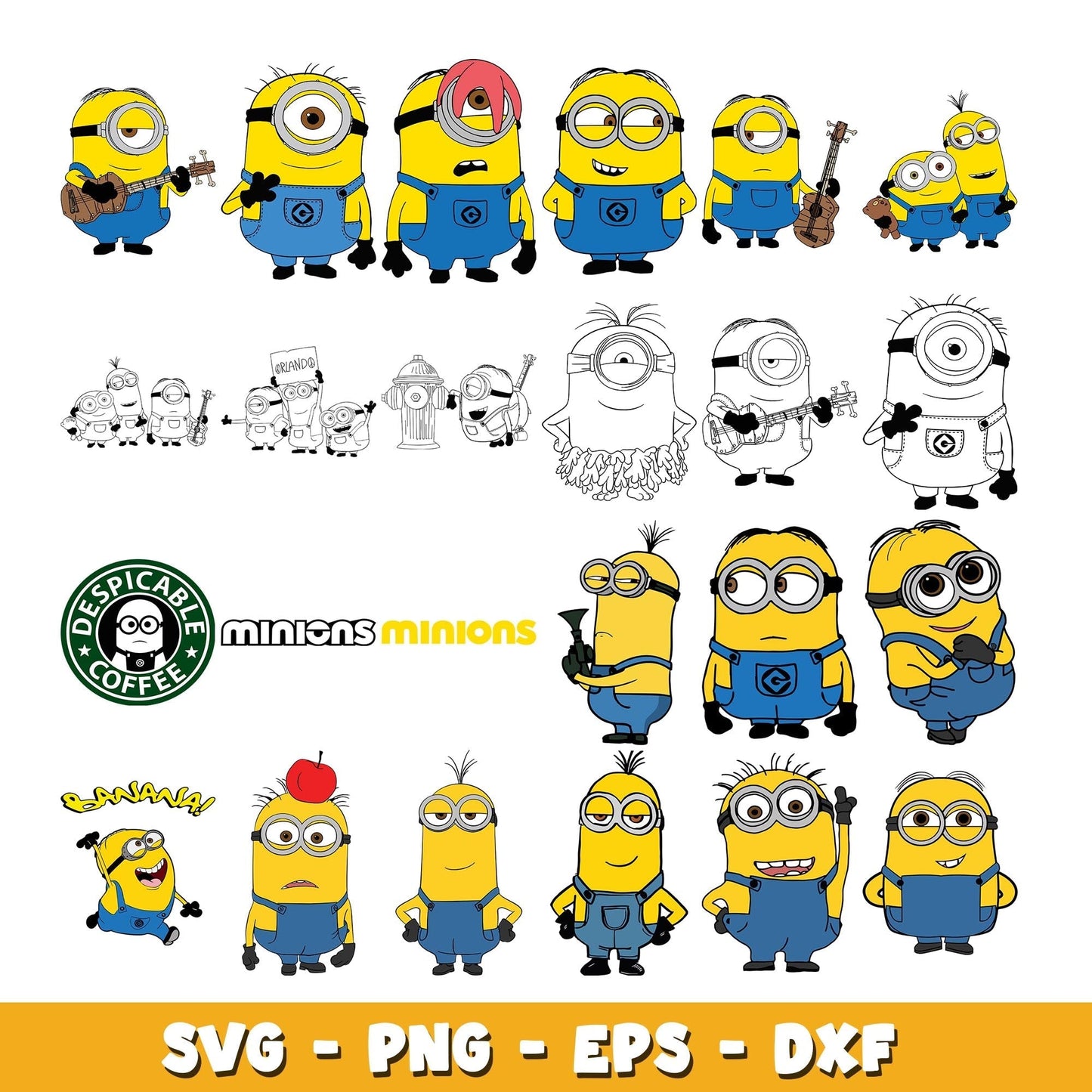 Despicable Me yellow Minions svg, Minions bundle svg, cartoon svg