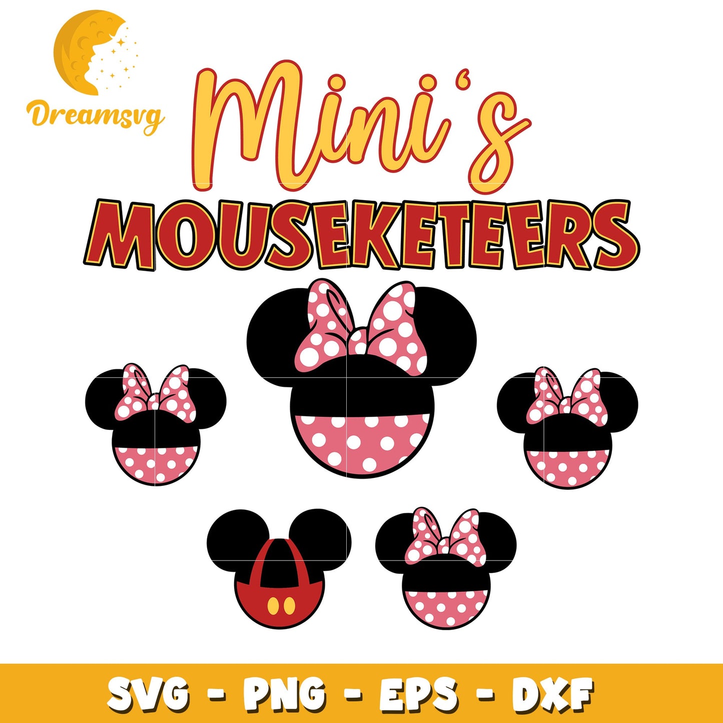 Minis Mouseketeers SVG PNG EPS DXF