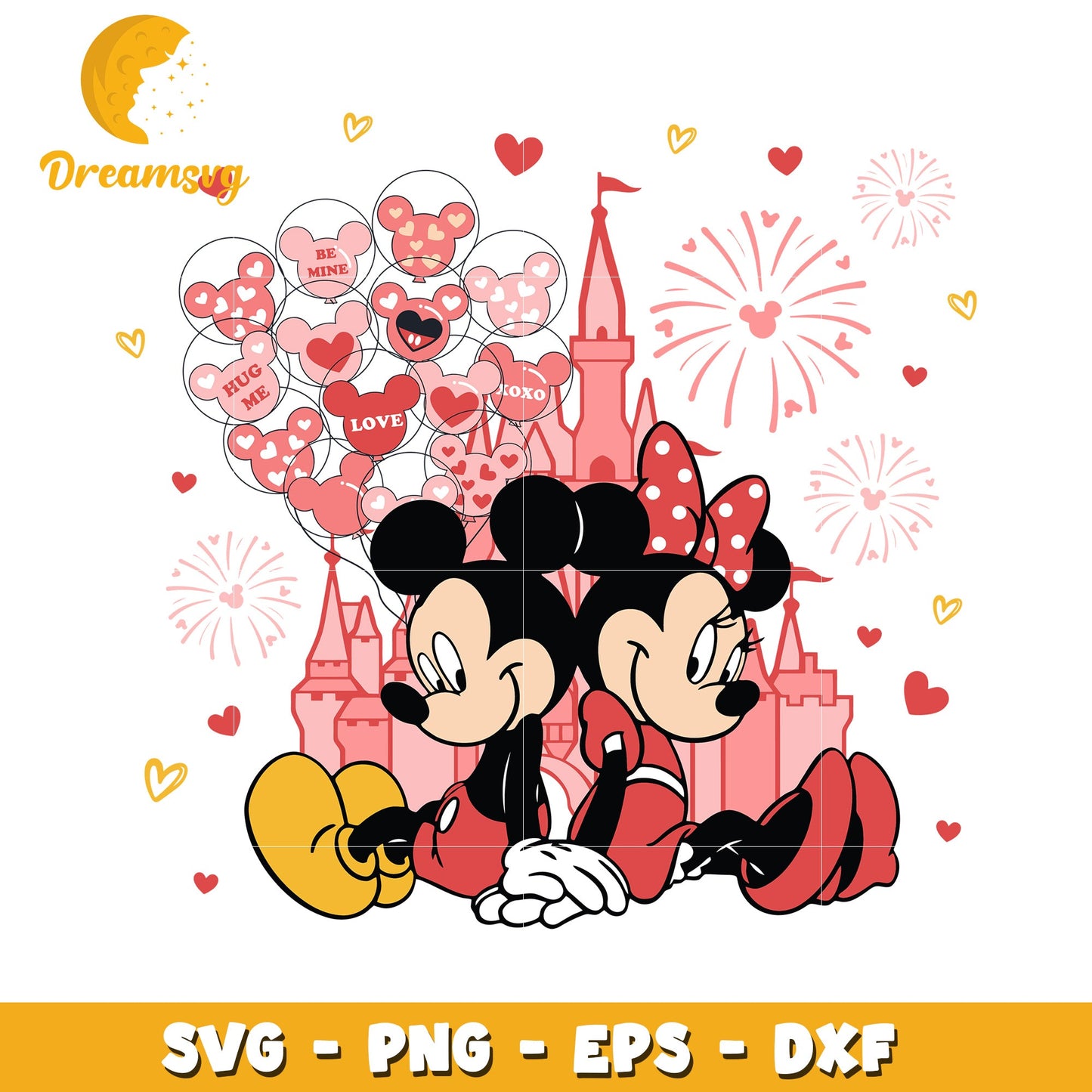 Minnie Mickey Valentine SVG Cut File