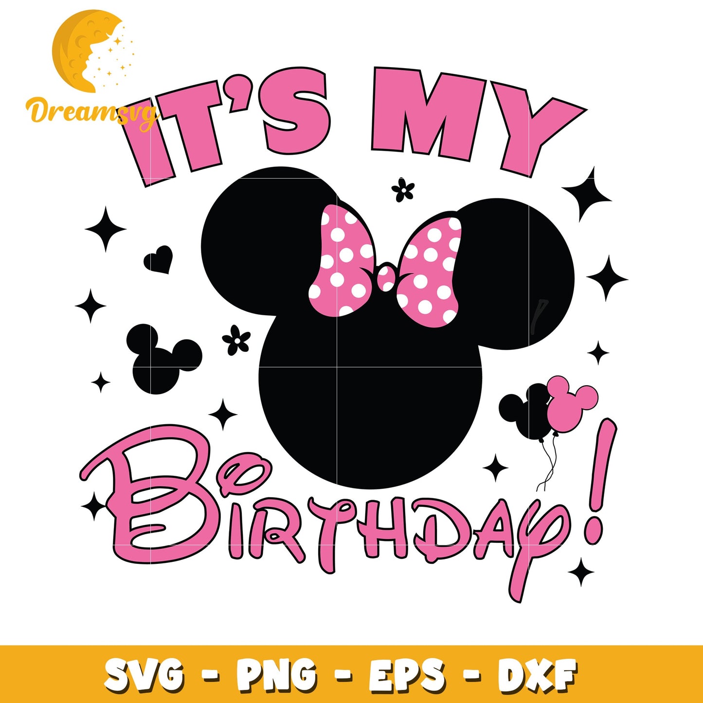 Minnie Mouse Birthday Celebration SVG Cute Design for Parties