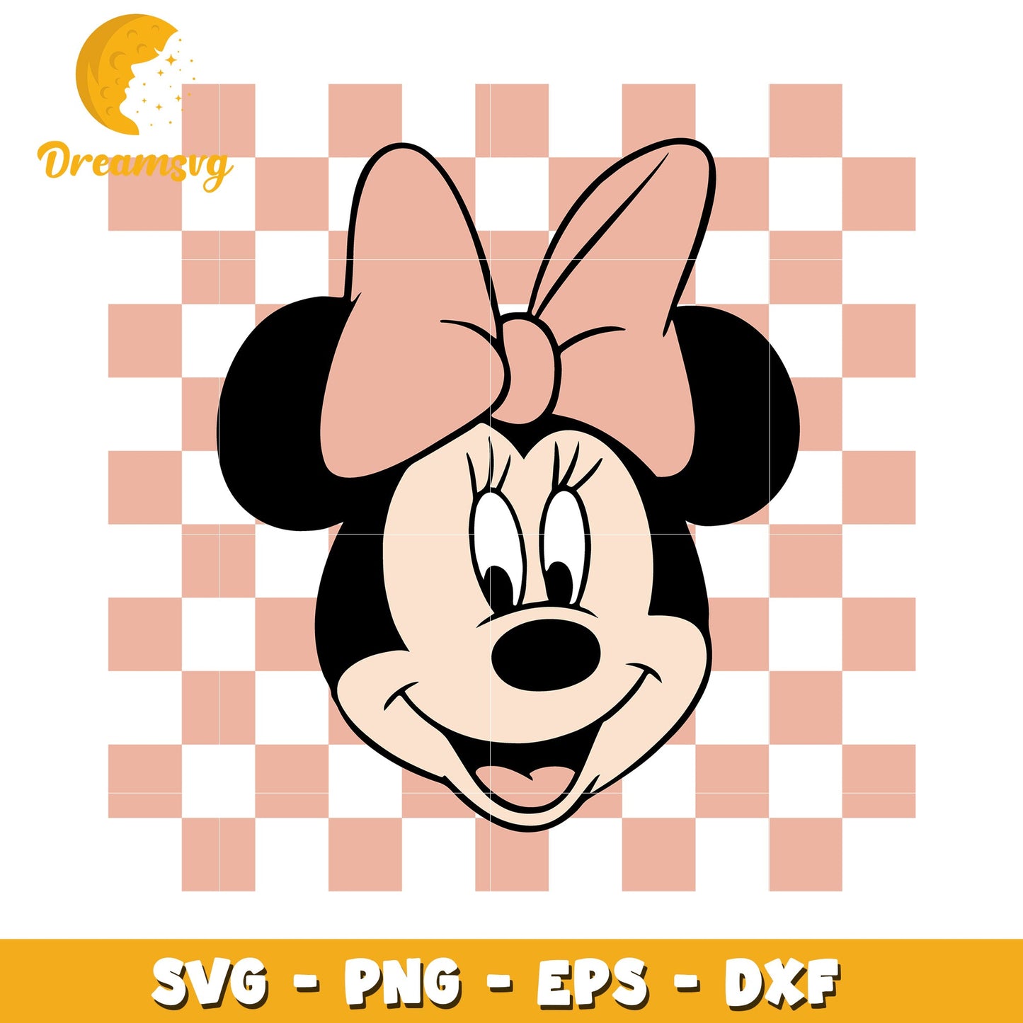 Minnie Mouse Face SVG PNG EPS DXF
