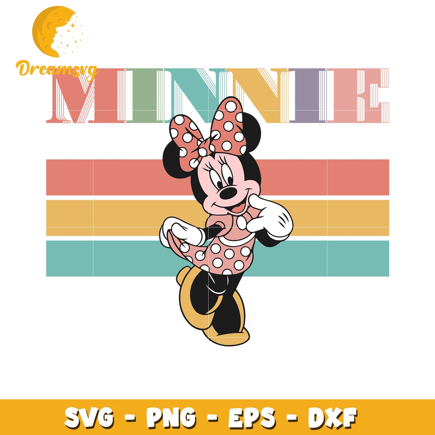 Minnie Mouse SVG PNG EPS DXF Retro