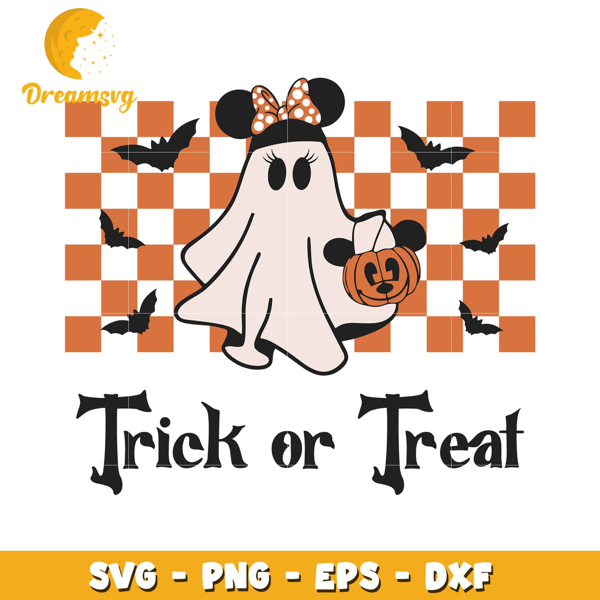 Minnie Disney halloween trick or treat svg, Disney friends halloween vibes svg