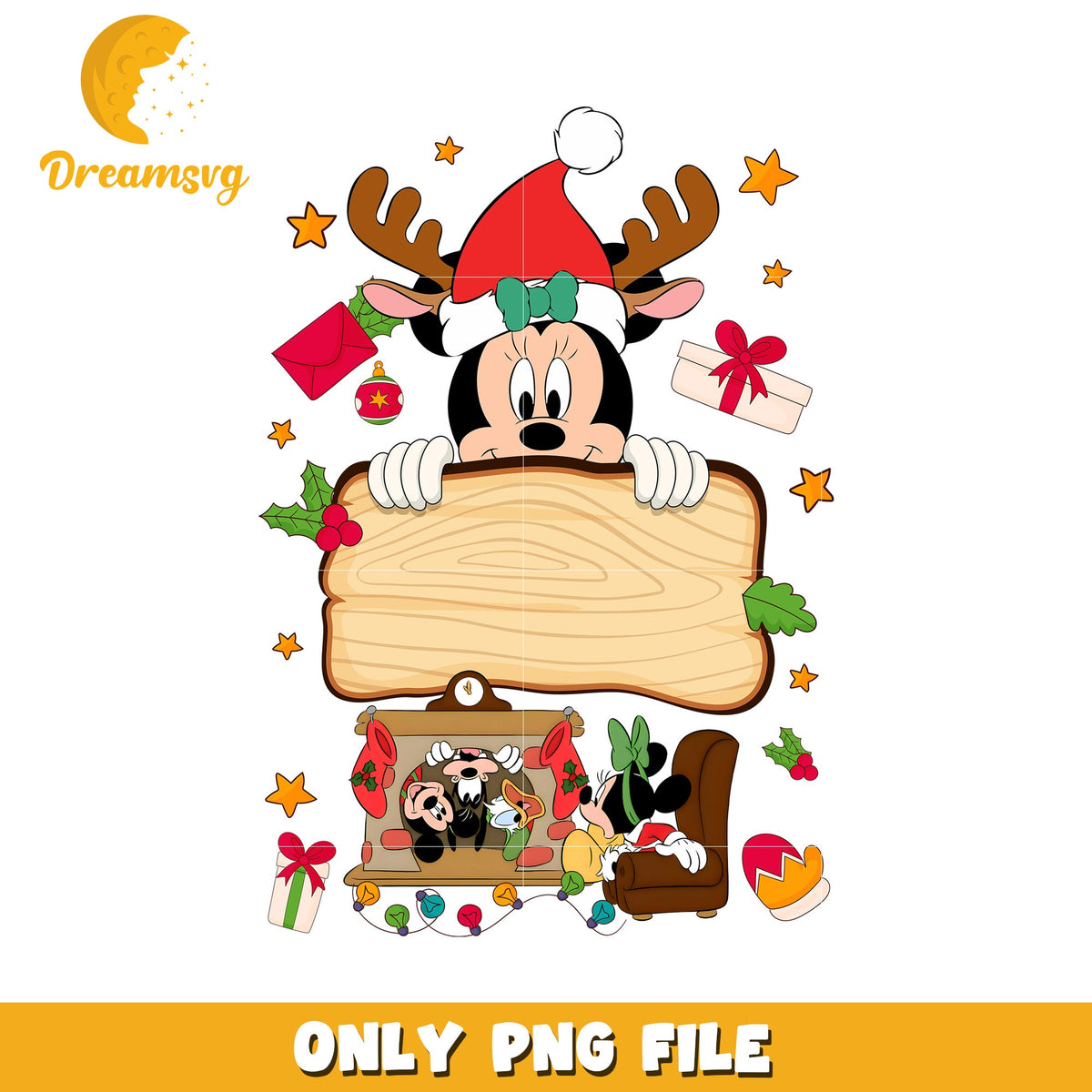 Minnie custom christmas png, disney spirit png, cozy disney png