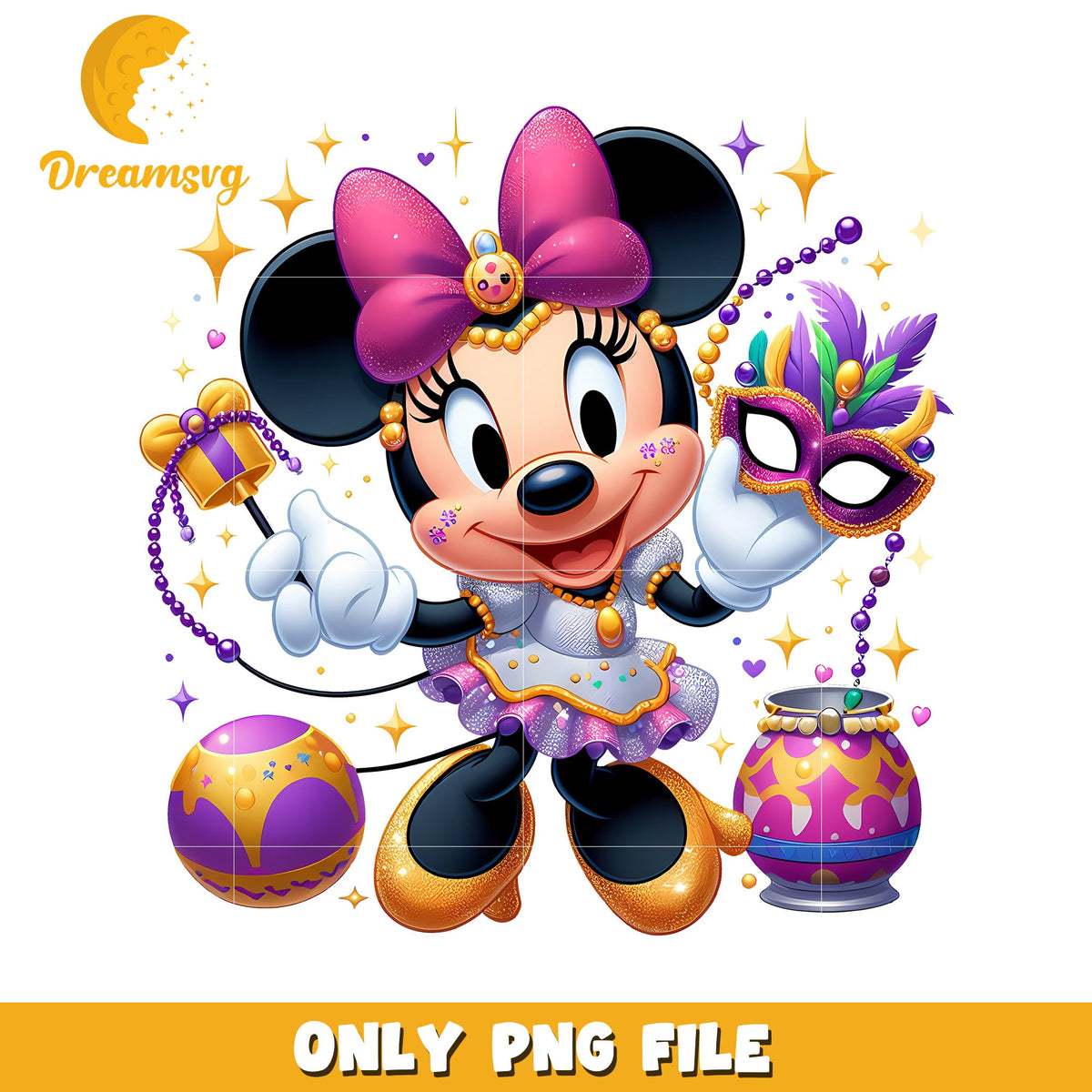 Minnie mardi gras decoration png, mardi gras world png, disney png
