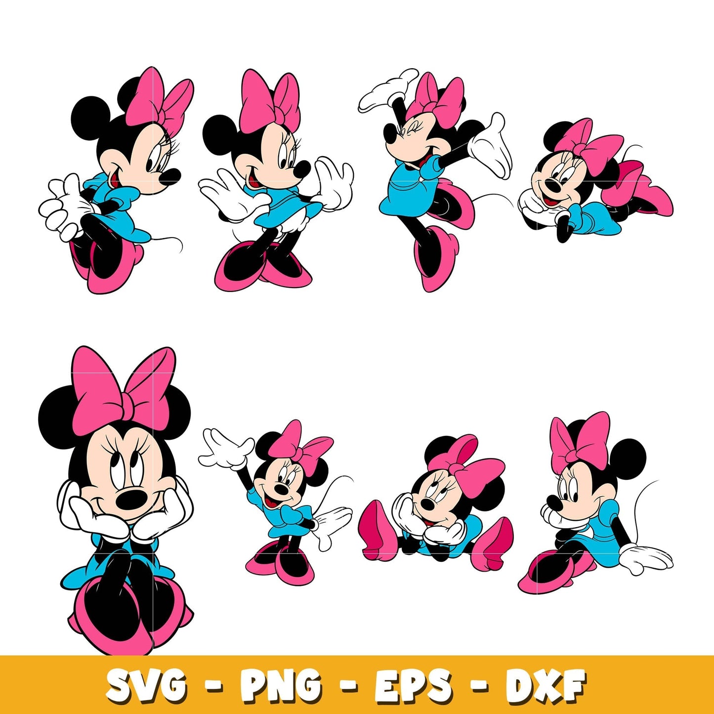 Minnie Mouse Free bundle svg, Disney cartoon svg, Digital download