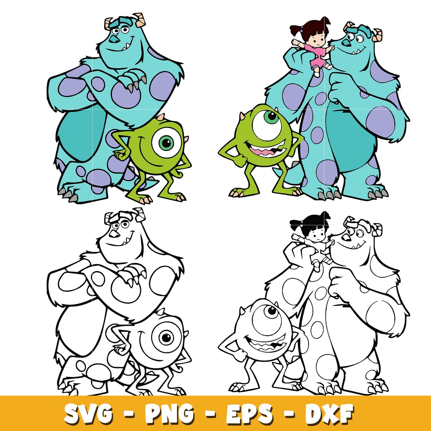Mike Sully Merch & Gifts bundle svg, Disney cartoon svg, Digital download