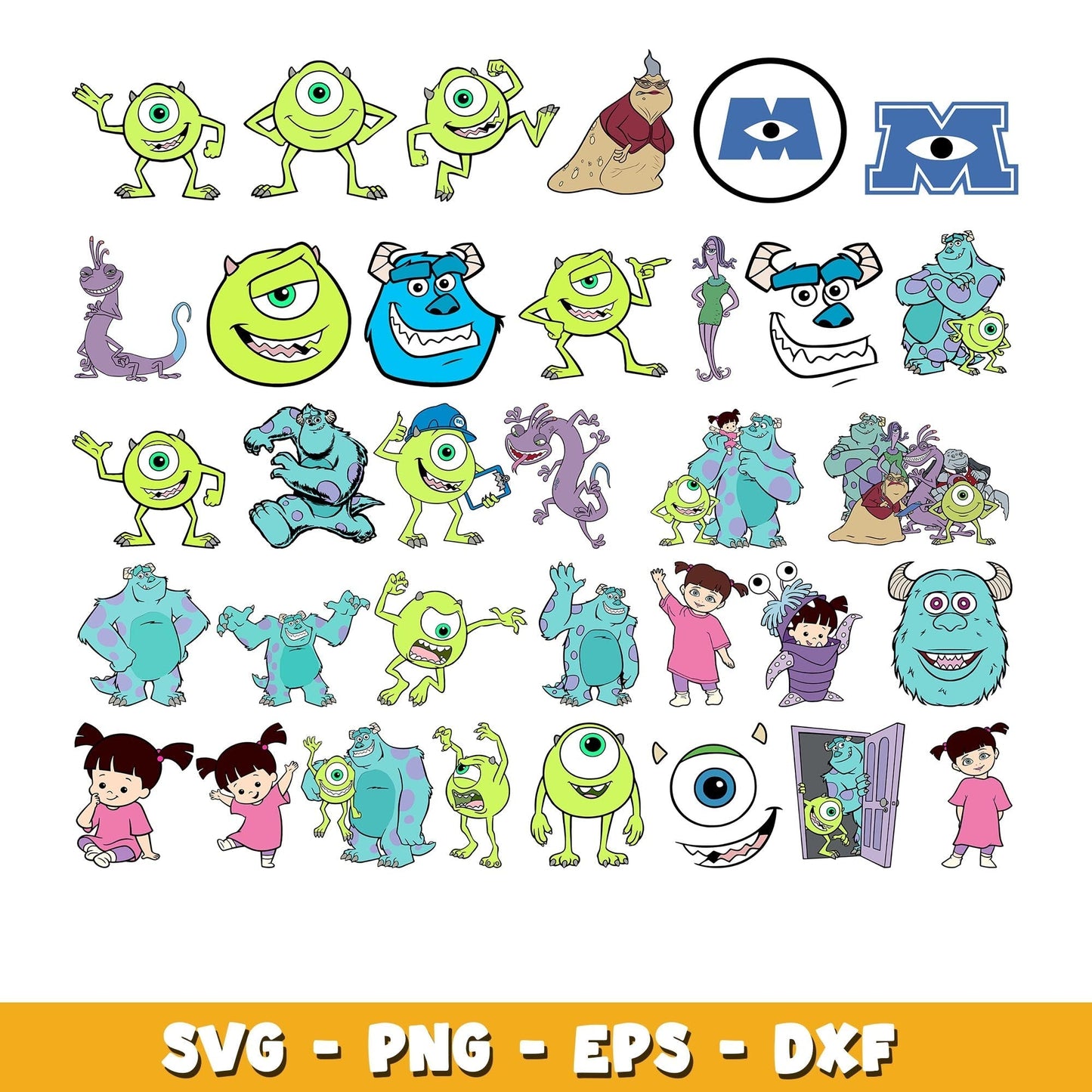 Monster university characters svg, Monster Inc bundle svg, cartoon svg
