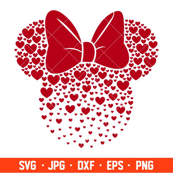 Hearts Minnie Mouse Svg, Free Svg, Daily Freebies Svg, Cricut, Silhouette Vector Cut File