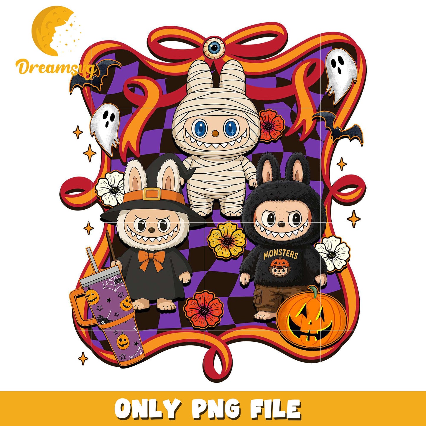 Mummy labubu png, halloween costumes png, trick or treat png