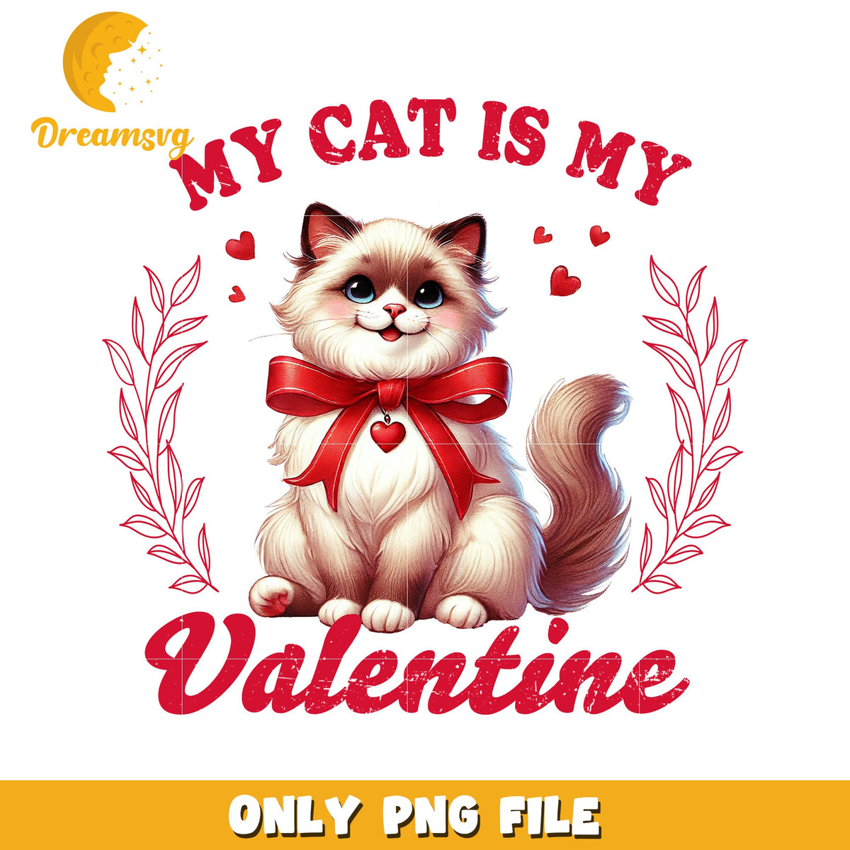 My Cat is My Valentine PNG