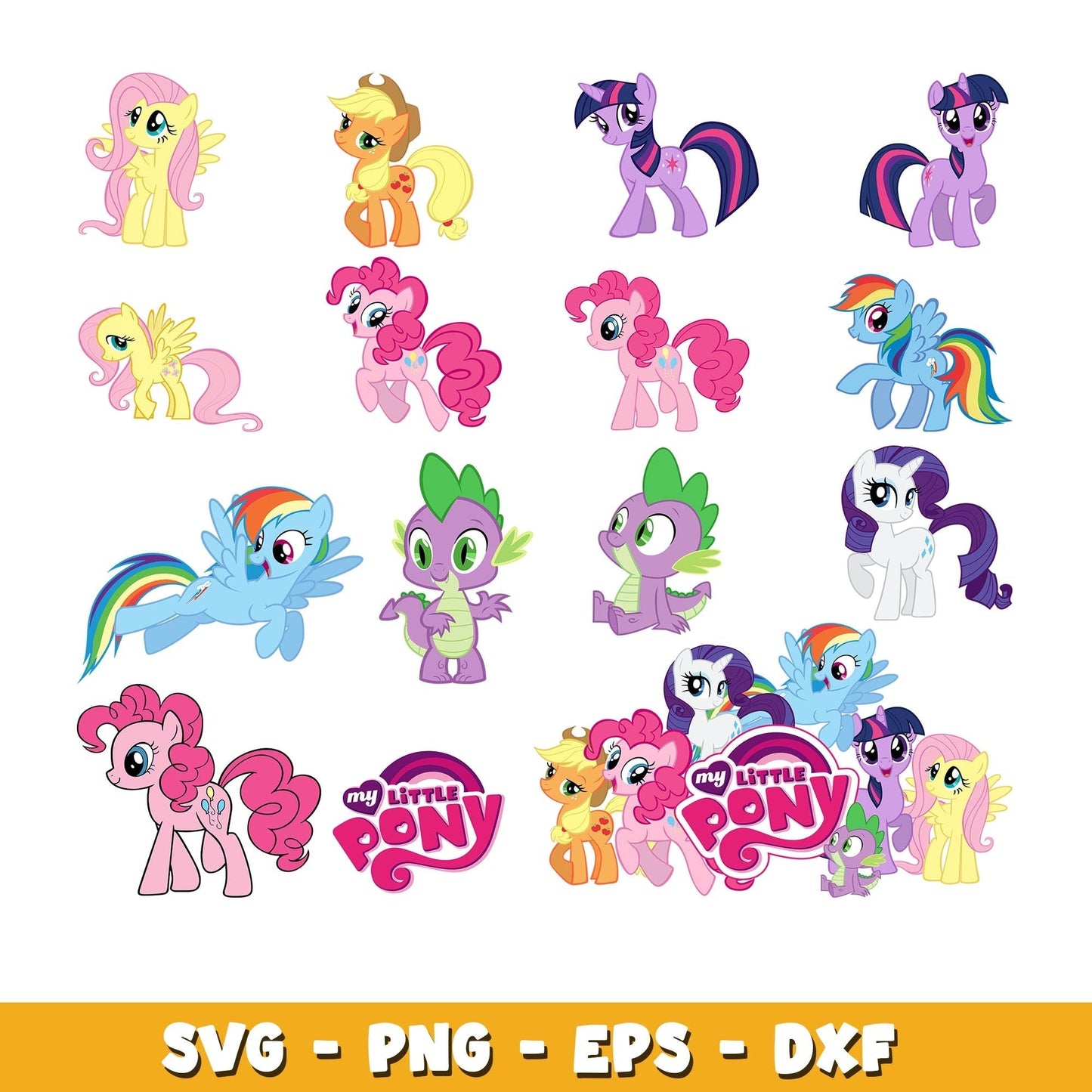 My Little Pony Printable svg, Pony bundle svg, cartoon svg