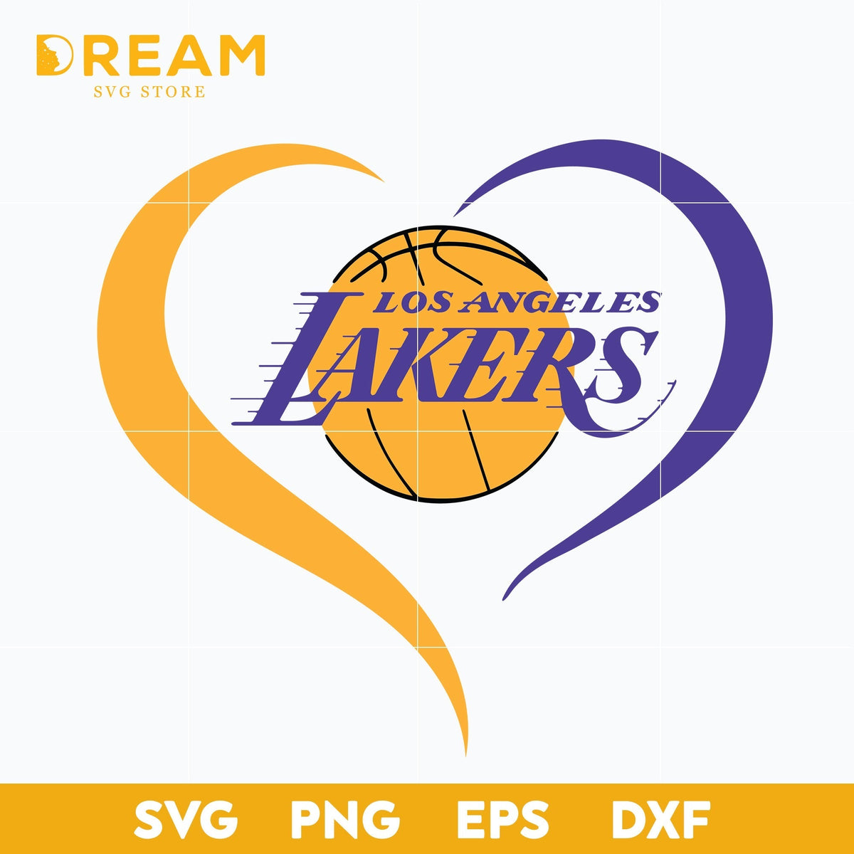 Los Angeles Lakers heart svg, Lakers heart svg, NBA svg, png, dxf, eps digital file NBA1510203L