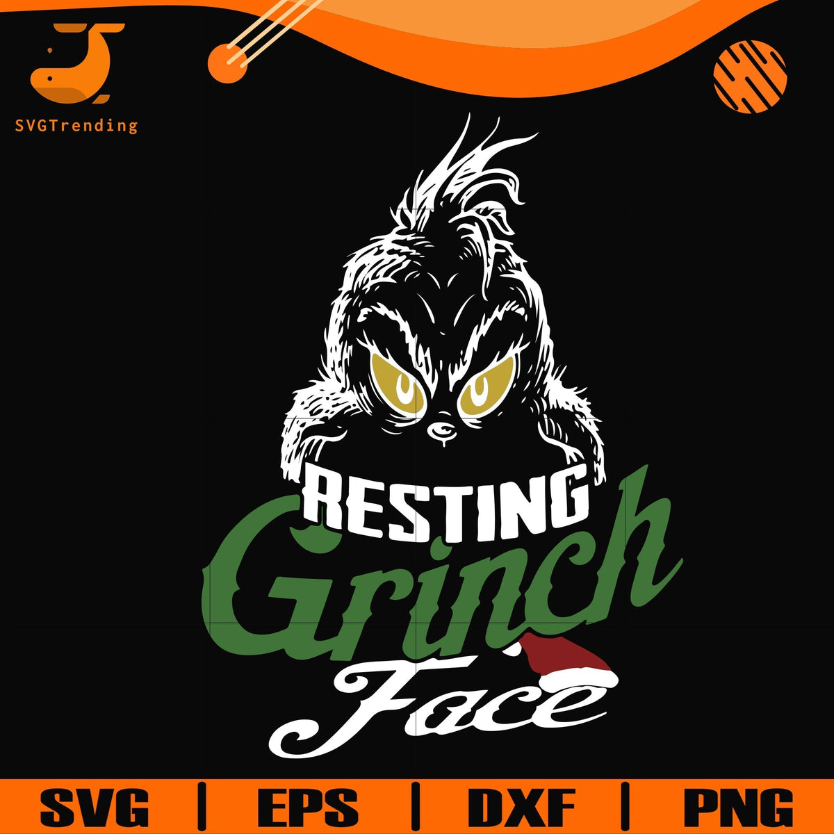 Resting grinch face svg, png, dxf, eps digital file NCRM0006