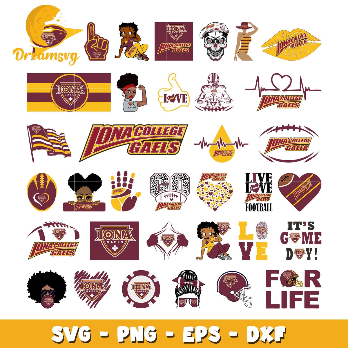 Iona gaels logo bundle svg, iona gaels svg, ncaa logo svg