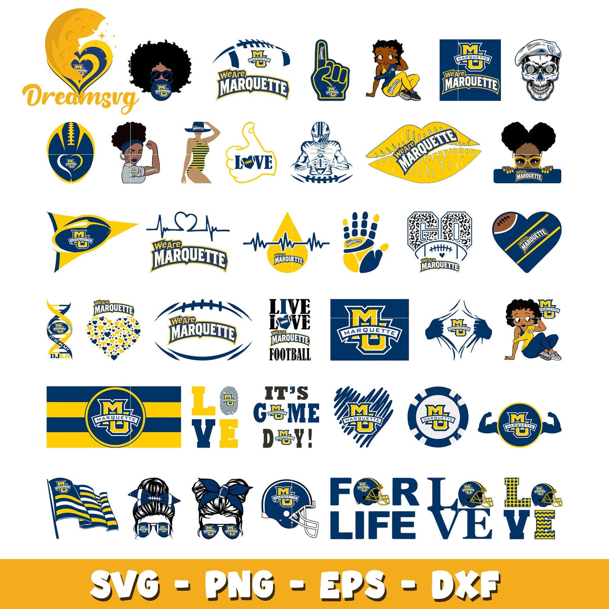 Logo marquette golden eagles bundle svg, marquette golden eagles svg