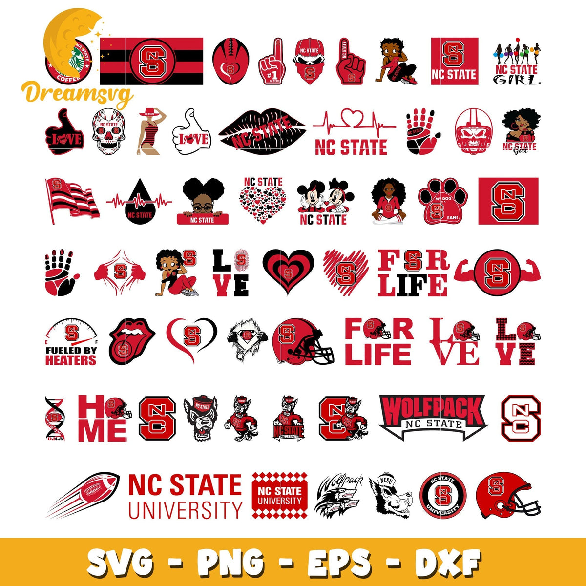 Nc state wolfpack logo bundle svg, nc state wolfpack football svg