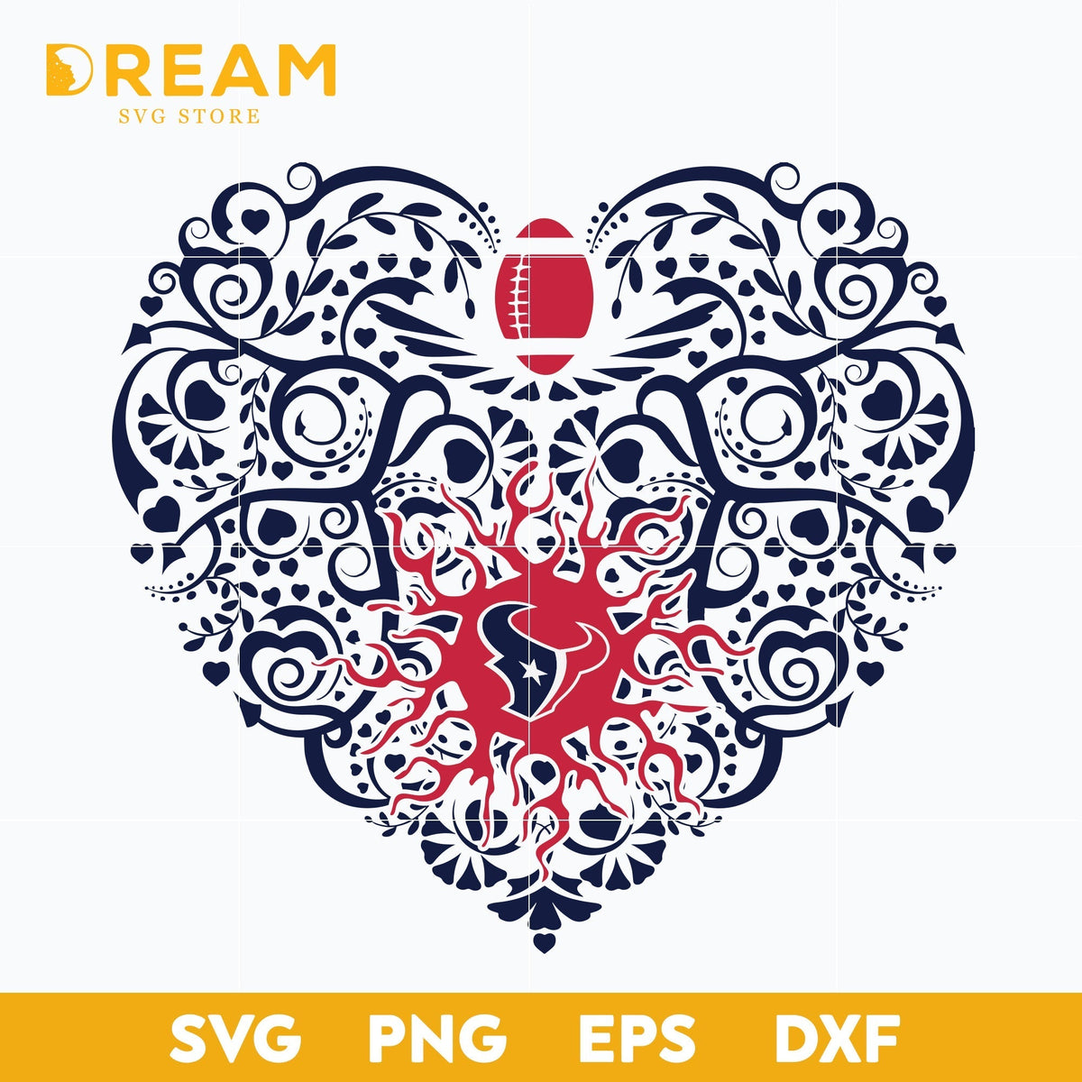 Houston texans heart svg, Texans svg, Nfl svg, png, dxf, eps digital file NFL10102025L